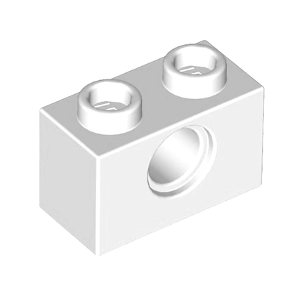LEGO Technic, Brick 1 x 2 with Hole, White [3700]