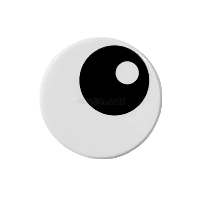 LEGO Tile, Round 1 x 1, Eye, Black Eye with Pupil Pattern [14769pb004]