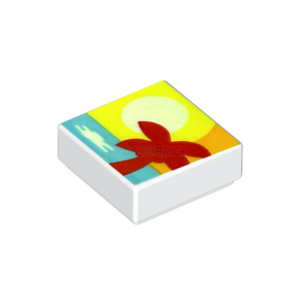 LEGO Minifigure Accessory - Beach Scene, Palm Tree, Sun (1 x 1 Tile) [3070b]