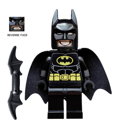 LEGO Minifigure - Batman - Dual Sided Head Grin and Angry Face (Type 2 Cowl) (2015) [DC COMICS]
