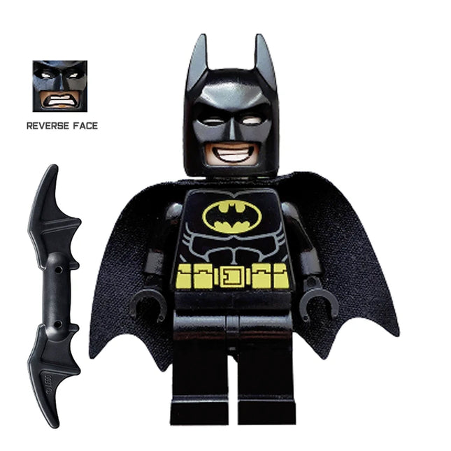 LEGO Minifigure - Batman - Dual Sided Head Grin and Angry Face (Type 2 Cowl) (2015) [DC COMICS]