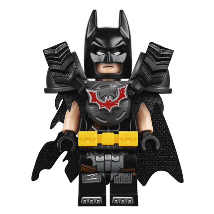 LEGO Minifigure - Batman - Battle Ready, Tire Armor, Tattered Cape, Yellow Utility Belt [DC Comics]