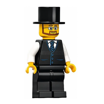 LEGO Minifigure - Male, Top Hat, Black Suit, Glasses and Beard [CITY]