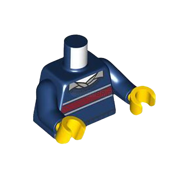 LEGO Minifigure Part - Torso Sweater, Dark Red Stripe over Gray Shirt [973pb5329c01] 6442910