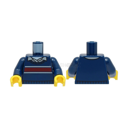 LEGO Minifigure Part - Torso Sweater, Dark Red Stripe over Gray Shirt [973pb5329c01] 6442910