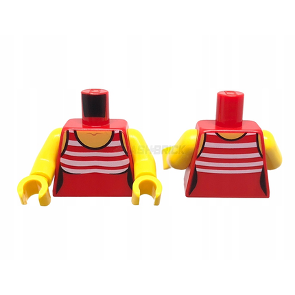 LEGO Minifigure Part - Torso Female Swimsuit, White Stripes Pattern [973pb2733c01]