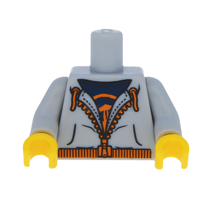 LEGO Minifigure Part - Torso Jacket Hoodie, Zipper, Dark Blue T-Shirt [973pb0843c01] 4618407