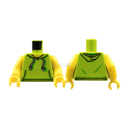 LEGO Minifigure Part - Torso Lime Green Hoodie, Yellow Arms [973pb2735c01]