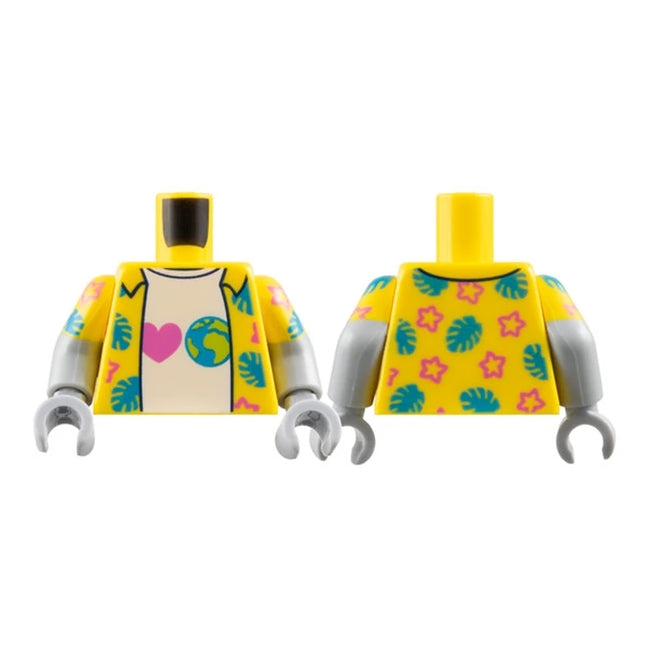 LEGO Minifigure Part - Torso, Hawaiian Shirt over White T-Shirt with Heart and Earth Pattern [973pb5644c01]