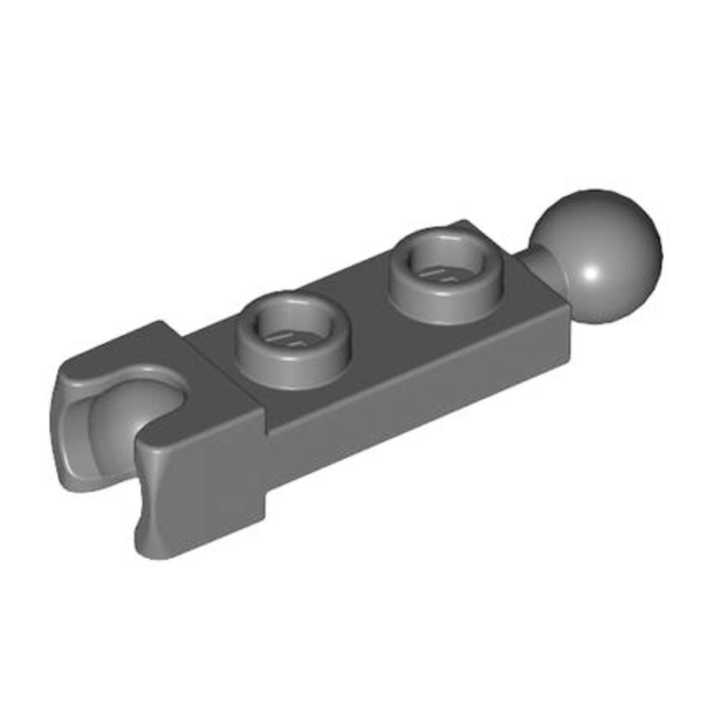 LEGO Plate, Modified 1 x 2, Tow Ball, Small Tow Ball Socket on Ends, Dark Grey [14419] 6039482