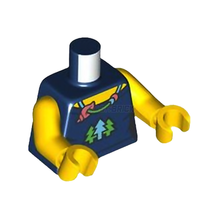 LEGO Minifigure Part - Torso, Shirt, Blue/Green Pine Trees, Necklace with Shell [973c01h01pr6358] 6424033