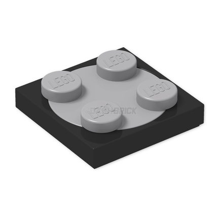 LEGO Turntable 2 x 2 Plate with Light Gray Top, Black [3680c02] 3680/3679
