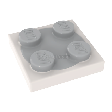 LEGO Turntable 2 x 2 Plate with Light Gray Top, White [3680c02] 3680/3679