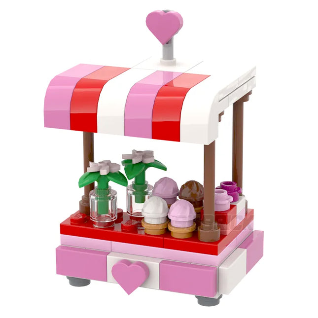 LEGO "Be My Valentine Stall" - Market Kiosk, Flower, Sweets, Presents [MiniMOC]