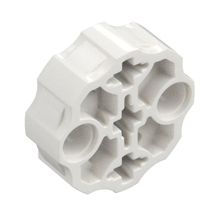 LEGO Technic, Axle Connector Block Round with 2 Pin Holes, 3 Axle Holes, White [98585] 6263181