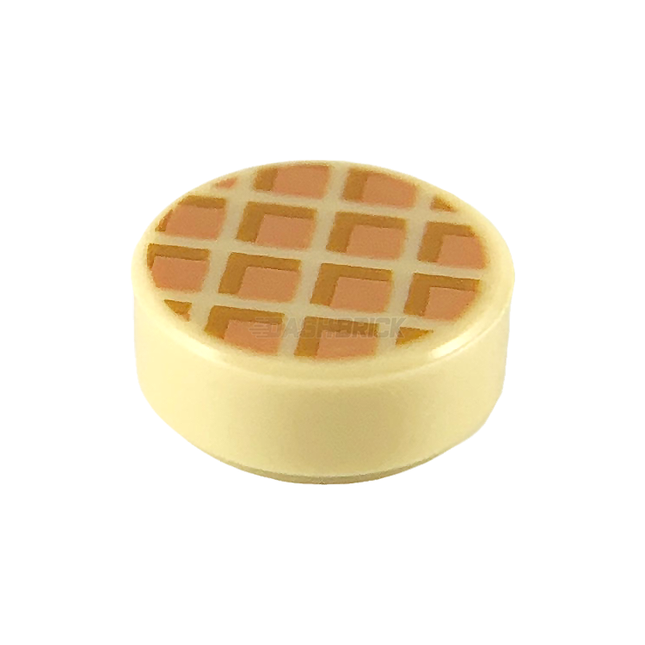 LEGO Minifigure Food - Waffle (Round 1 x 1 Tile) [98138pb107]