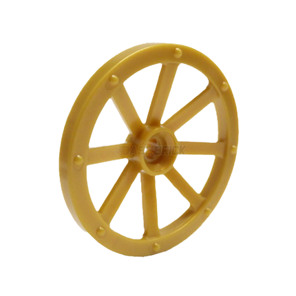 LEGO Wheel Wagon Large 33mm D., Hole Notched, Pearl Gold [4489b]