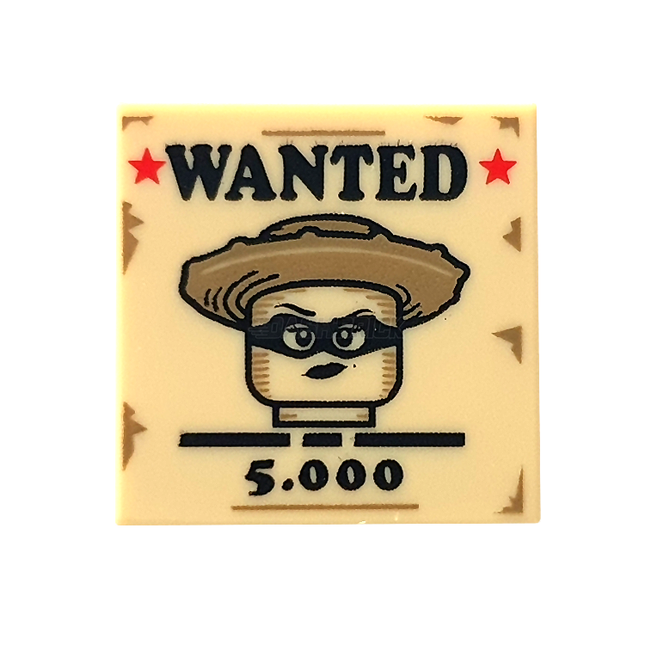 LEGO Minifigure Accessory - Wanted Poster, Sign, Western Bandit [3068bpb2009]