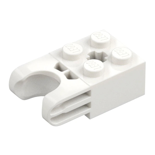 LEGO Technic, Brick Modified 2 x 2, Ball Socket , Axle Hole - Straight Forks with Round Ends, White [67696] 6360826