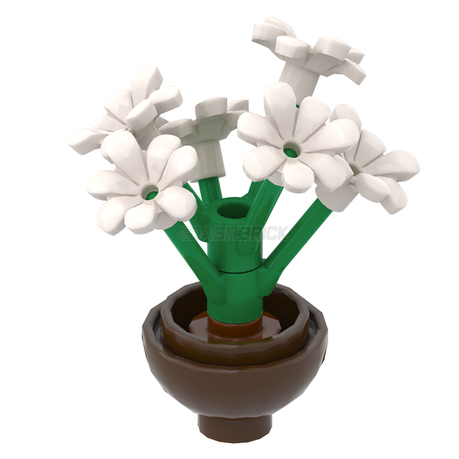 LEGO "White Flower Pot" - Bouquet of Bright Flowers [MiniMOC]