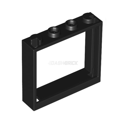 LEGO Window Frame 1 x 4 x 3, Without Shutter Tabs, Black [60594] 4530589