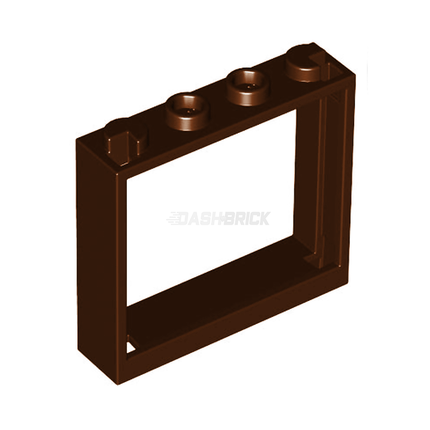 LEGO Window Frame 1 x 4 x 3, Without Shutter Tabs, Reddish Brown [60594] 4595889