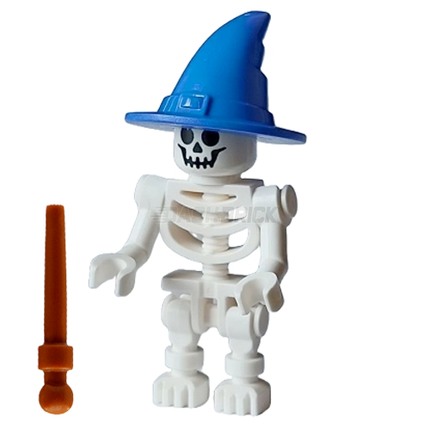 LEGO Minifigure - Skeleton - Wizard Hat, Standard Skull, Bent Arms Vertical Grip [CITY]