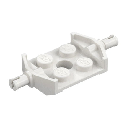 LEGO Plate, Modified 2 x 2, Wheels Holder Wide and Hole, White [6157] 4206209