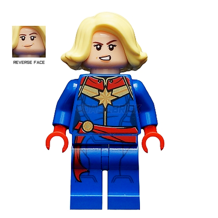 LEGO Minifigure - Captain Marvel, Bright Light Yellow Hair (2020) [MARVEL]