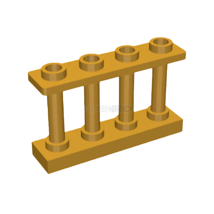 LEGO Fence 1 x 4 x 2 Spindled with 4 Studs, Pearl Gold [15332]