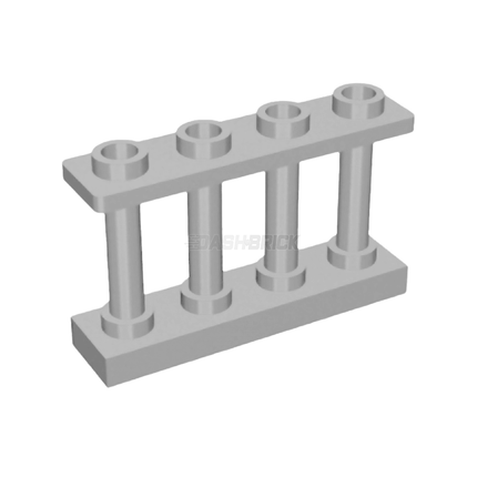 LEGO Fence 1 x 4 x 2 Spindled with 4 Studs, Light Grey [15332] 6057449