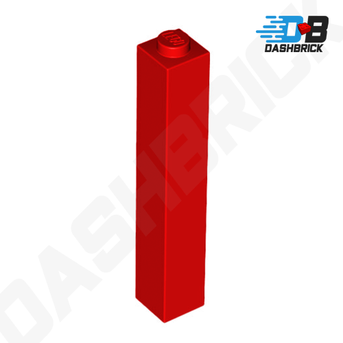 LEGO Brick 1 x 1 x 5, Solid Stud, Red [2453b]