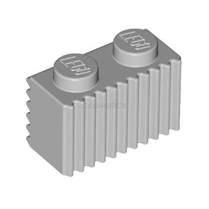 LEGO Brick, Modified 1 x 2, Grille Profile (Flutes), Light Grey [2877] 4211383