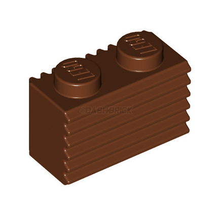 LEGO Brick, Modified 1 x 2, Grille Profile (Flutes), Reddish Brown [2877]