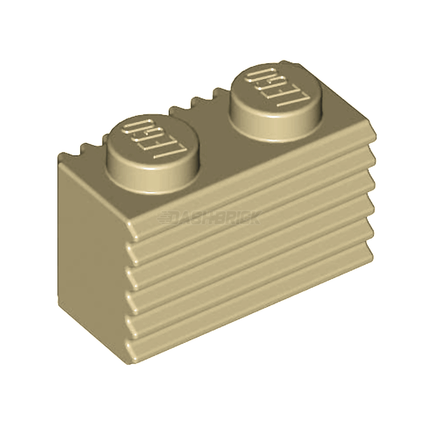 LEGO Brick, Modified 1 x 2, Grille Profile (Flutes), Tan [2877]