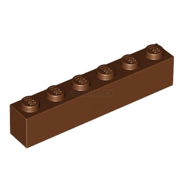 LEGO Brick, 1 x 6, Reddish Brown [3009]