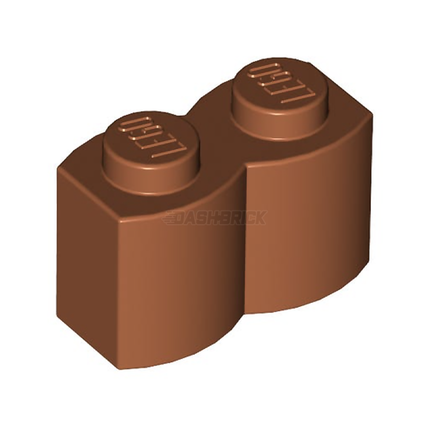 LEGO Brick, Modified 1 x 2 Log, Dark Orange [30136]