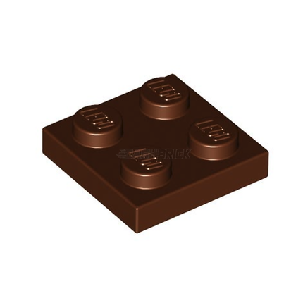 LEGO Plate, 2 x 2, Reddish Brown [3022]