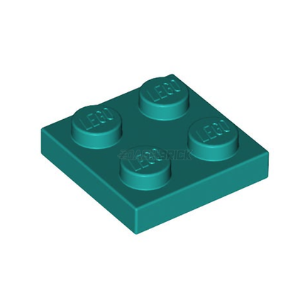 LEGO Plate, 2 x 2, Dark Turquoise [3022]