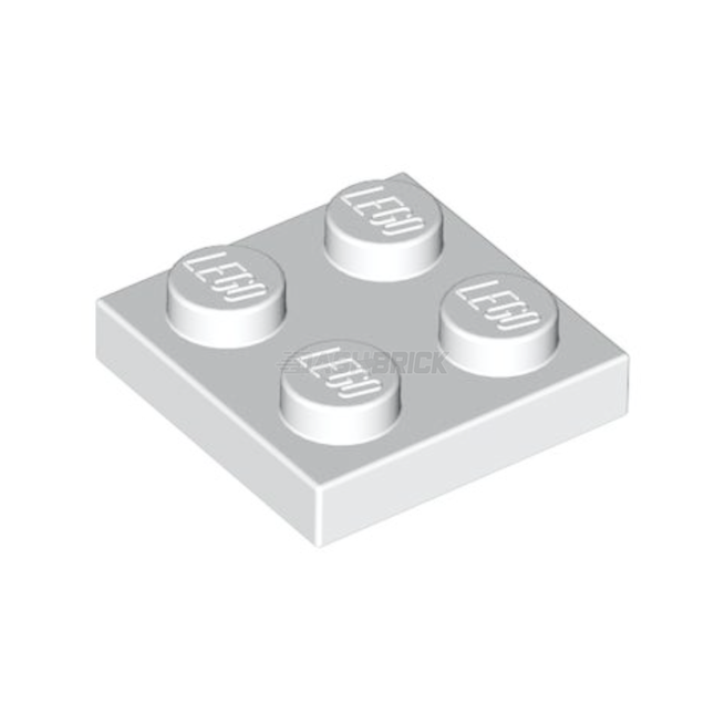 LEGO Plate, 2 x 2, White [3022]