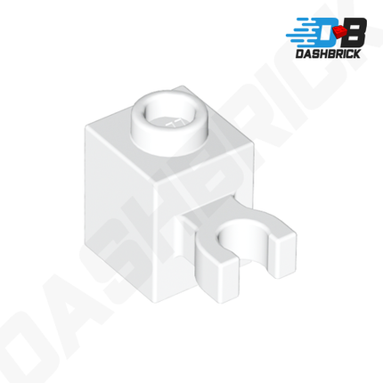 LEGO Brick, Modified 1 x 1 with Clip (Vertical Grip), White [30241b]