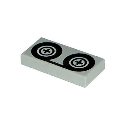 LEGO Minifigure Accessories - 1 x 2 Tile, Tape Reels, Recording [3069bp02]