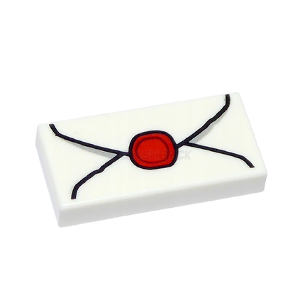 LEGO Minifigure Accessory - Envelope, Red Wax Seal (Tile 1 x 2) [3069bpb0779]