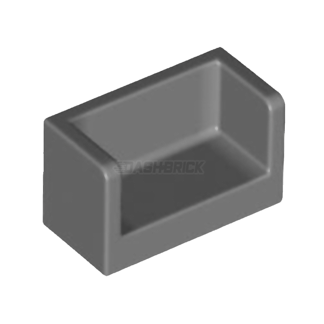 LEGO Panel 1 x 2 x 1, Rounded Corners and 2 Sides, Dark Grey [23969]