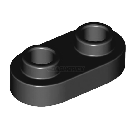 LEGO Plate, Modified 1 x 2 Rounded, 2 Open Studs, Black [35480] 6210270