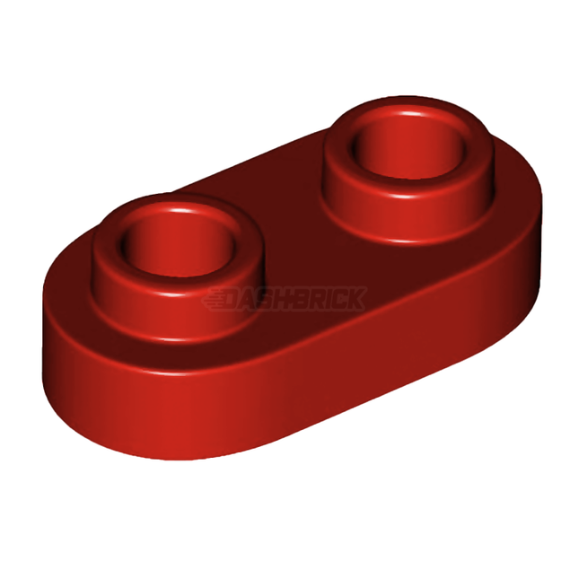 LEGO Plate, Modified 1 x 2 Rounded, 2 Open Studs, Red [35480]