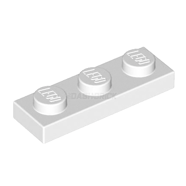 LEGO Plate, 1 x 3, White [3623]