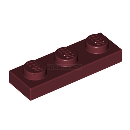 LEGO Plate, 1 x 3, Dark Red [3623]