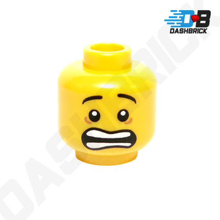 LEGO Minifigure Head - Mouth Open Scared, Raised Eyebrows