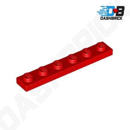 LEGO Plate, 1 x 6, Red [3666]